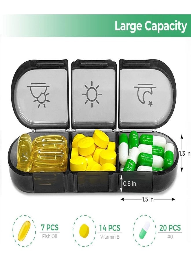 PRICHI Pill Weekly Pill Organizer 3 Times a Day, Pill Box 7 Day, Medicine Organizers for 7 Days, Daily Pill Organizer Travel (BLACK), - Image 4